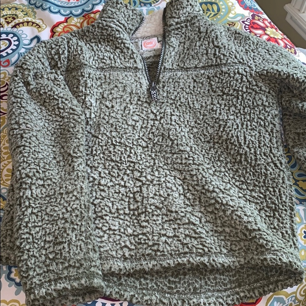 Boys green jacket. Partial zip. SO SOFT!